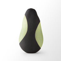 Introverre Black and Green Carved Vessel