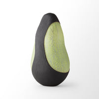 Introverre Black and Green Carved Vessel