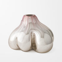 Abstract Form Study in Silver and Pink I