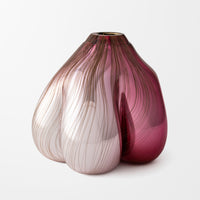 Abstract Form Study in Ruby, Silver, and Chestnut I