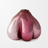 Abstract Form Study in Ruby, Silver, and Chestnut I