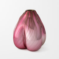 Abstract Form Study in Ruby, Silver, and Chestnut I