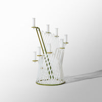Green & White Menorah