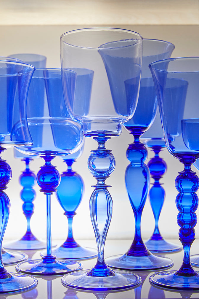 Blue Goblet Set by Michael Schunke