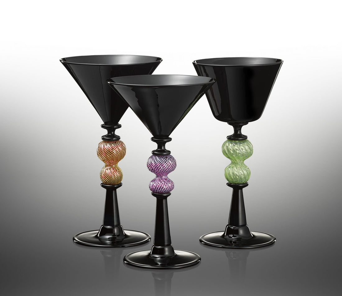 Black Goblet with Purple Stem