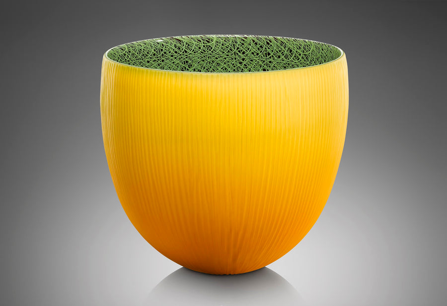 Introverre Yellow and Green Vessel